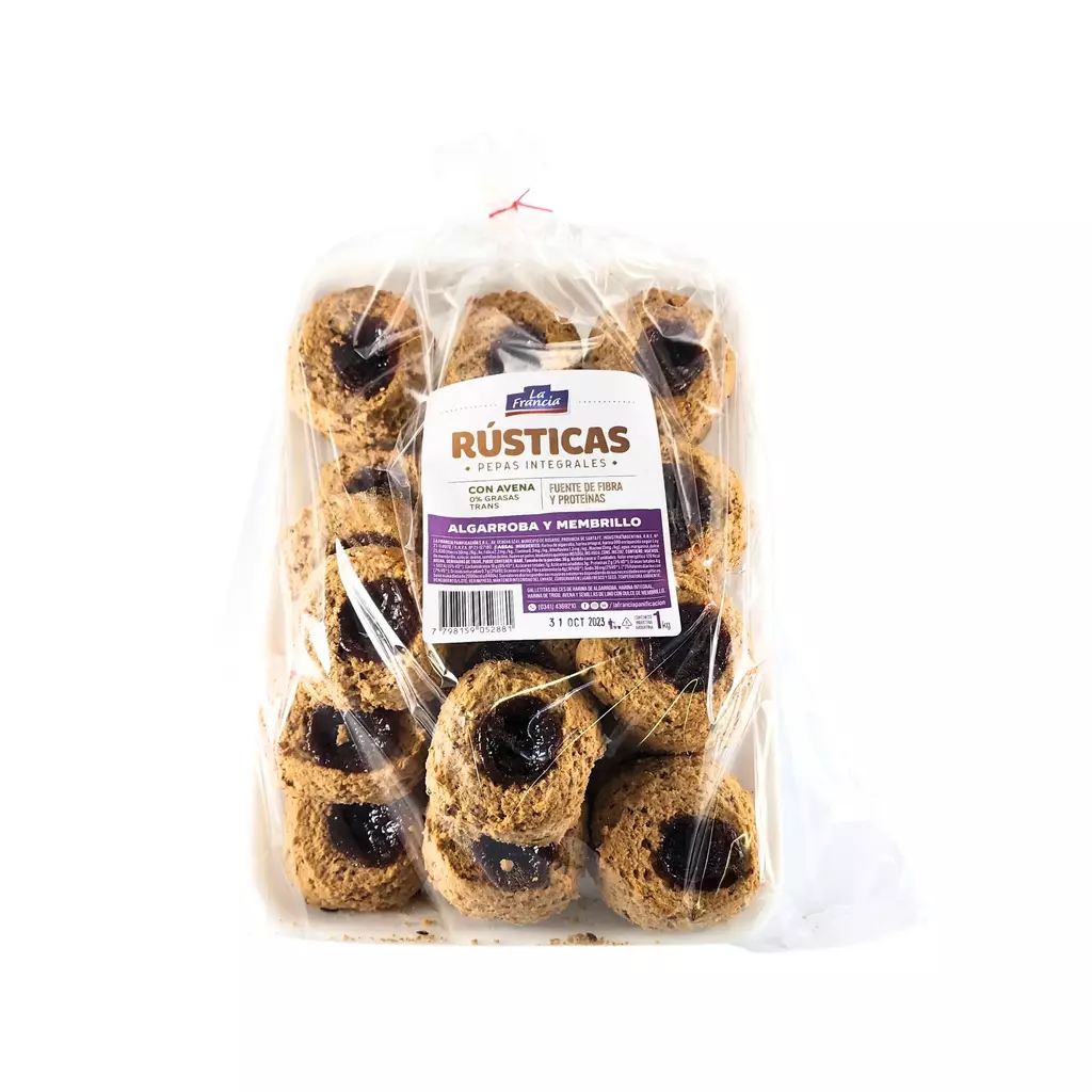 PEPAS RUSTICAS INTEGRALES "LA FRANCIA" ALGARROBA Y MEMBRILLO X KG