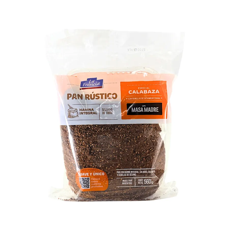 PAN RUSTICO "LA FRANCIA" CALABAZA X 560 GR