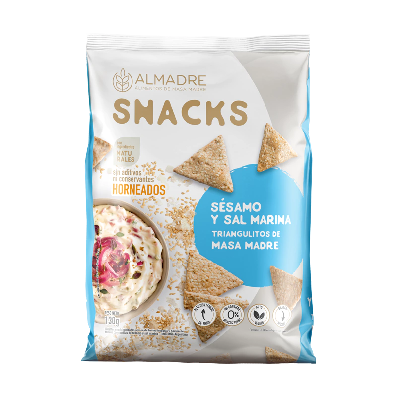 SNACKS "ALMADRE" SESAMO Y SAL MARINA X 130 GR