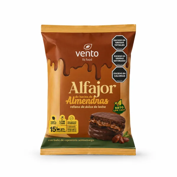 ALFAJOR KETO "VENTO" CON DULCE DE LECHE X 53 GR