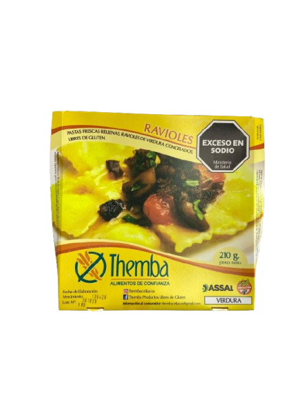 RAVIOLES SIN TACC "THEMBA" VERDURA X 210 GR