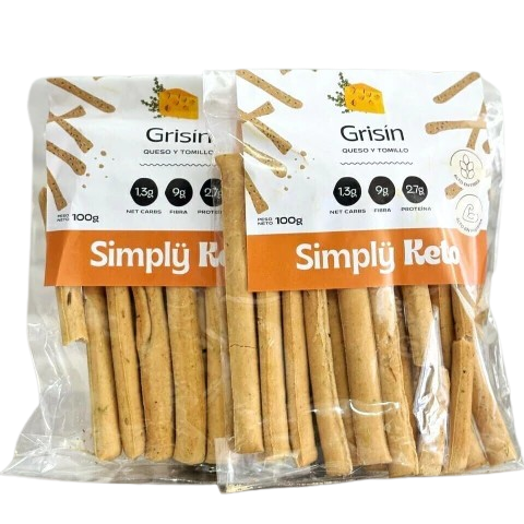 GRISINES KETO "SIMPLY KETO" QUESO Y TOMILLO X 100 GR