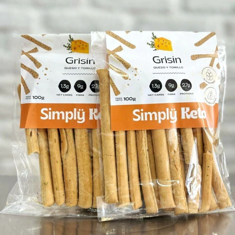 GRISINES KETO "SIMPLY KETO" QUESO Y TOMILLO X 100 GR