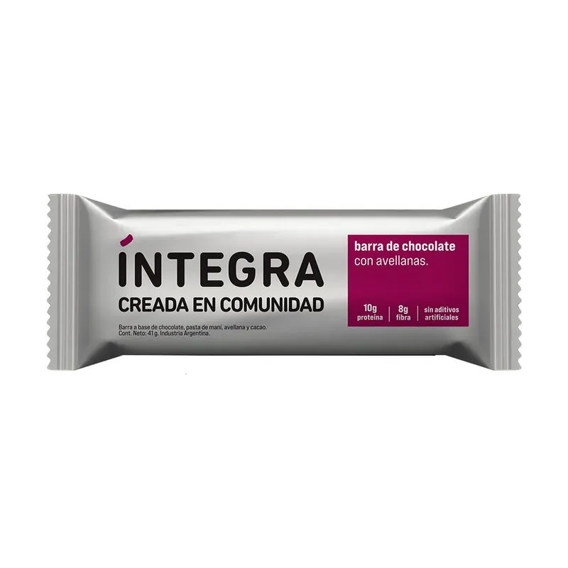 BARRA DE CHOCOLATE "INTEGRA" CON AVELLANAS X 41 GR