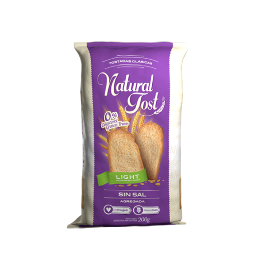TOSTADAS "NATURAL TOST" SIN SAL AGREGADA X 200 GR
