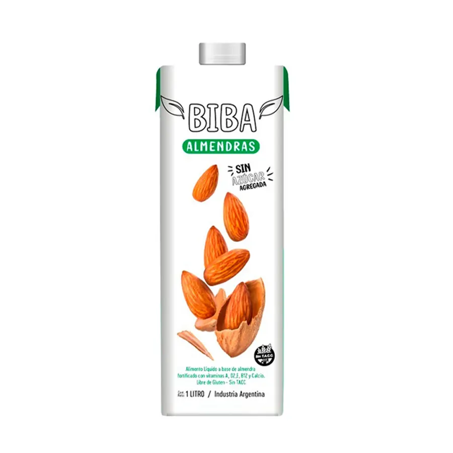 LECHE DE ALMENDRAS "BIBA" SIN AZUCAR X 1 LT