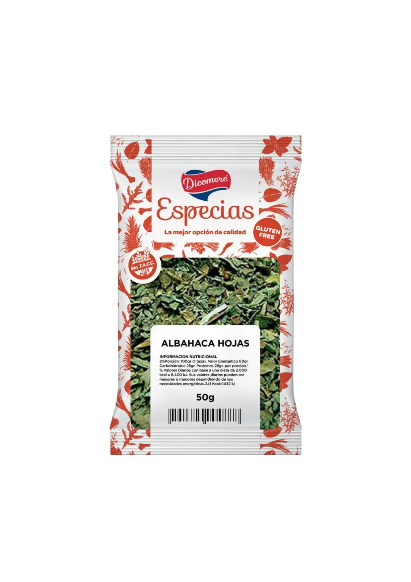 ALBAHACA "DICOMERE" LIBRE DE GLUTEN X 50 GR