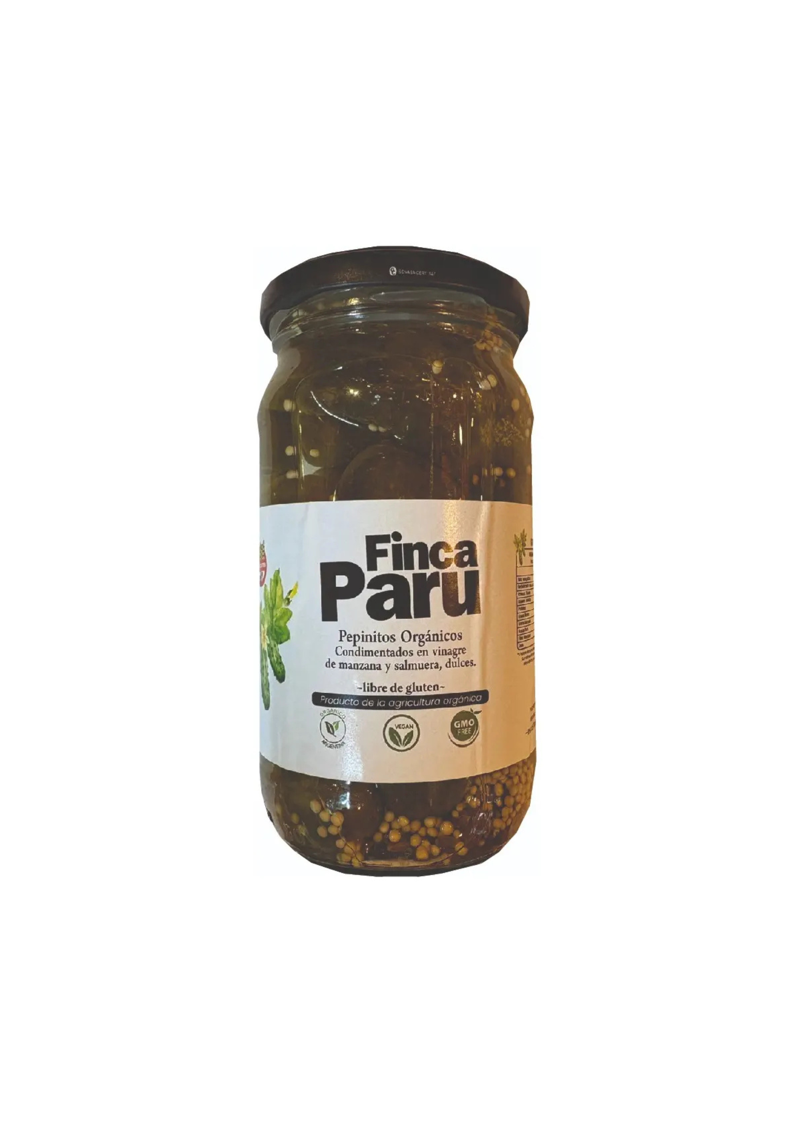 PEPINILLOS "FINCA PARU" ORGANICOS AGRIDULCES X 330 GR