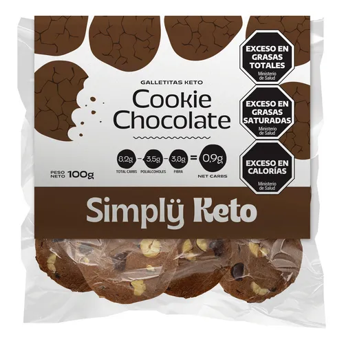 COOKIES KETO "SIMPLY KETO" CHOCOLATE X 100 GR
