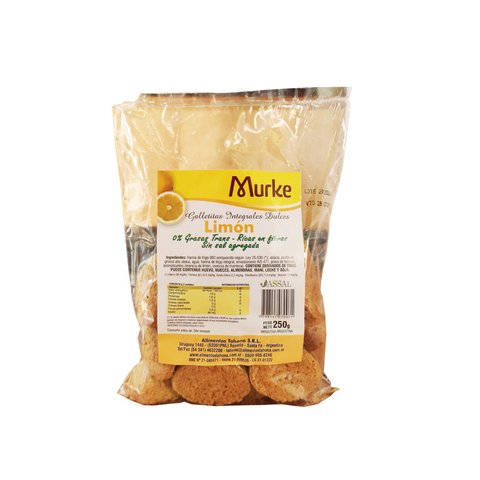 GALLETITAS INTEGRALES "MURKE" LIMON X 250 GR