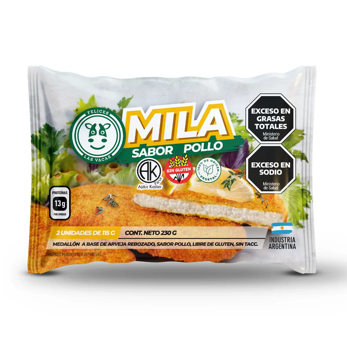 MILA "FELICES LAS VACAS" SABOR POLLO X 230 GR