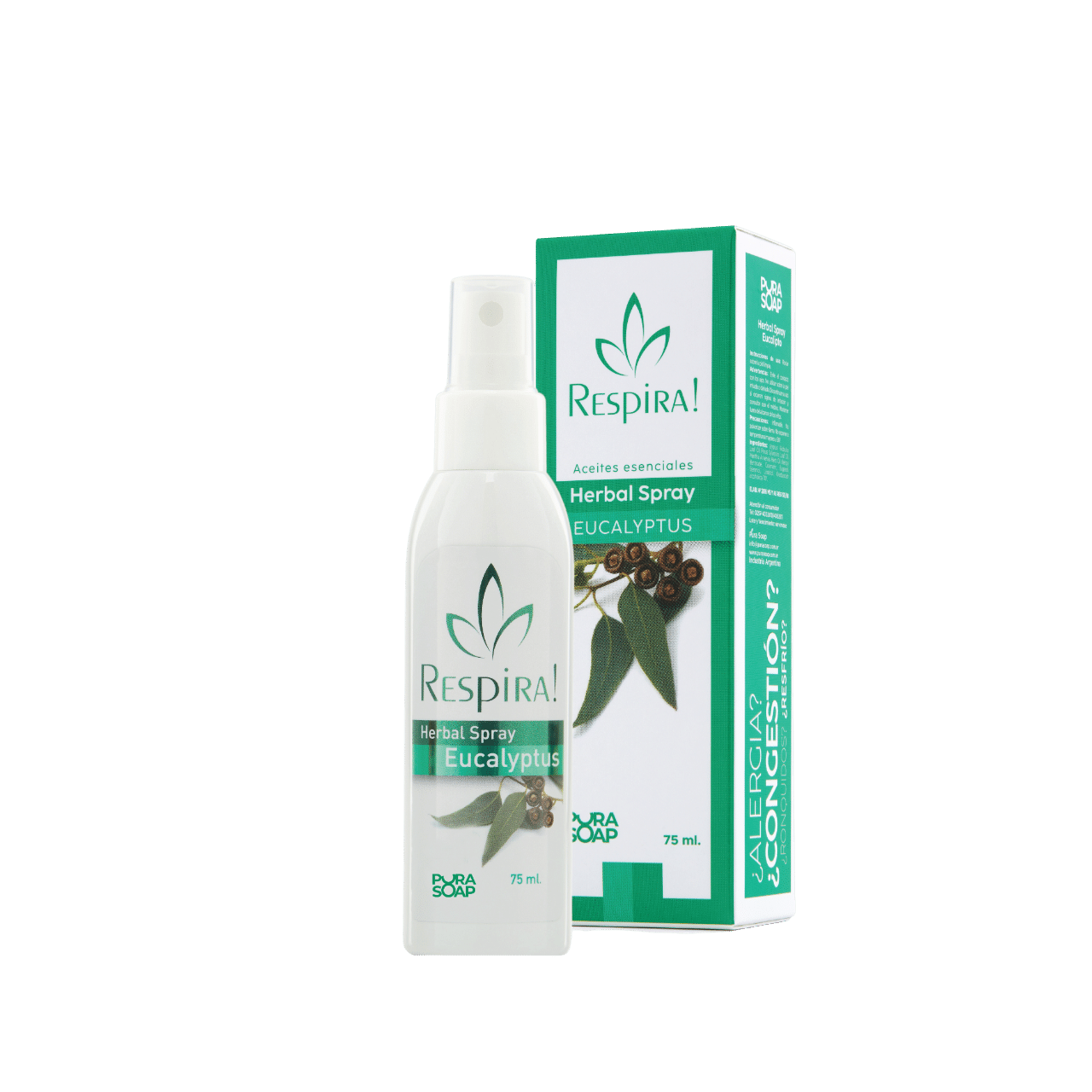 SPRAY RESPIRA "PURA SOAP" HERBAL EUCALYPTUS X 75ML