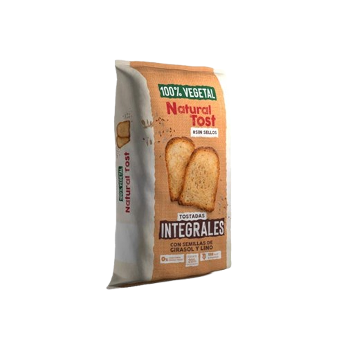 TOSTADAS INTEGRALES "NATURAL TOST" CON GIRASOL Y LINO X 200 GR