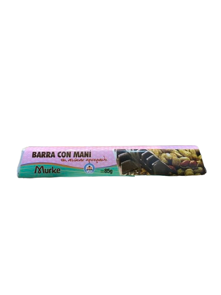 BARRA CHOCOLATE CON MANI "MURKE" SIN AZUCAR AGREGADO X 85 GR