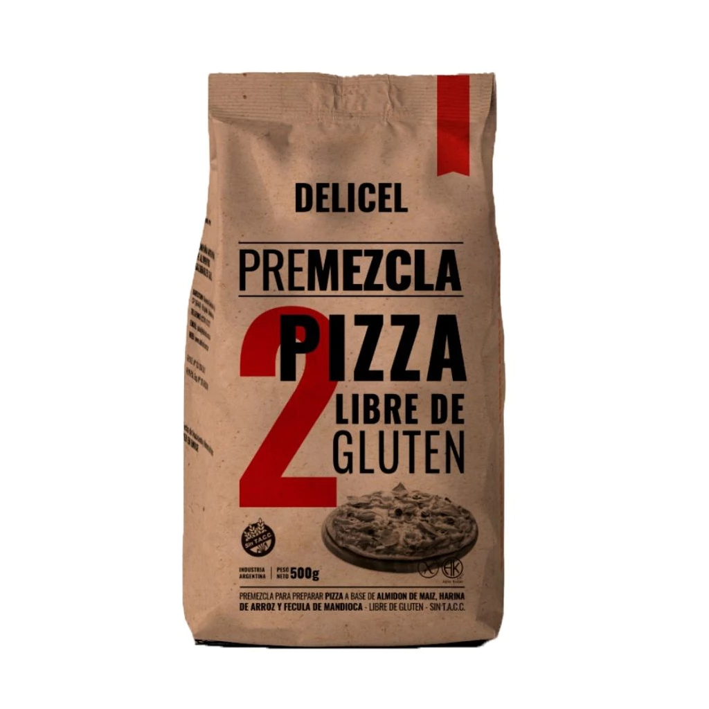 PREMEZCLA DE PIZZA SIN GLUTEN "DELICEL" X 500 GR