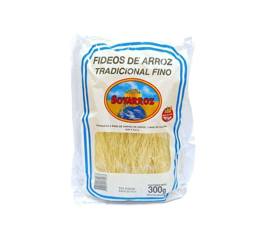 FIDEOS DE ARROZ "SOYARROZ" TRADICIONALES FINOS X 300 GR