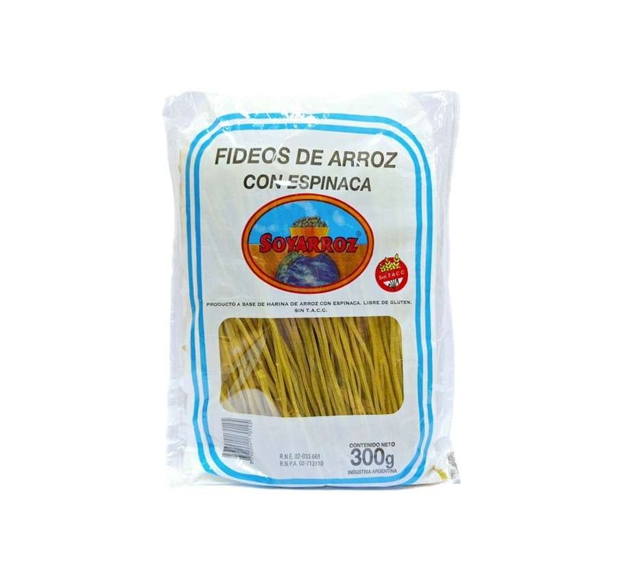 FIDEOS DE ARROZ "SOYARROZ" ESPINACA X 300 GR