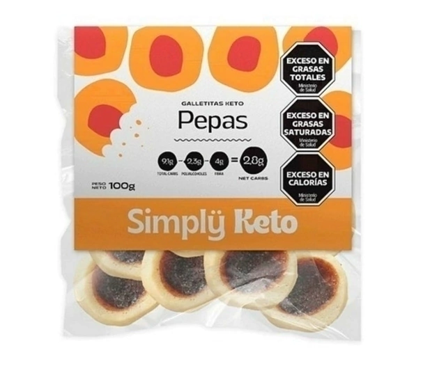 COOKIES KETO "SIMPLY KETO" PEPAS X 100 GR