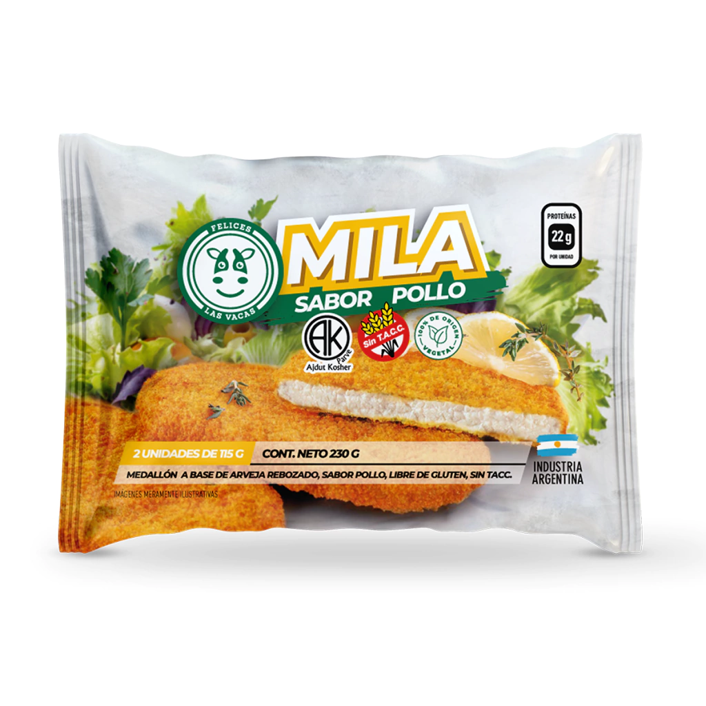 MILA "FELICES LAS VACAS" SABOR POLLO X 230 GR