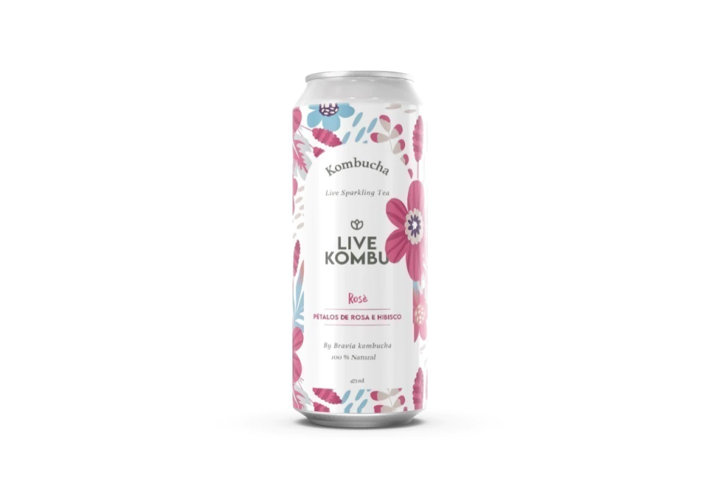 KOMBUCHA "LIVE KOMBU" ROSE SIN GLUTEN X 473 ML