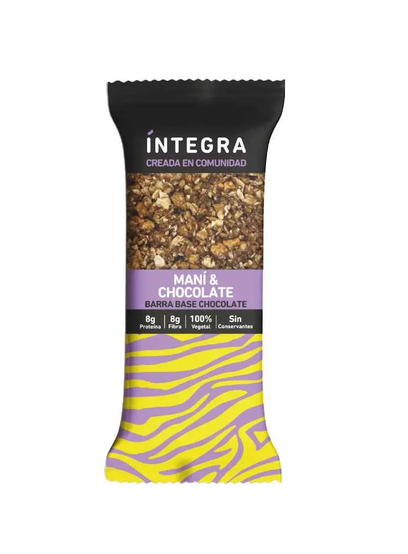 BARRA DE AVENA "INTEGRA" CHOCOLATE Y MANI X 41 GR
