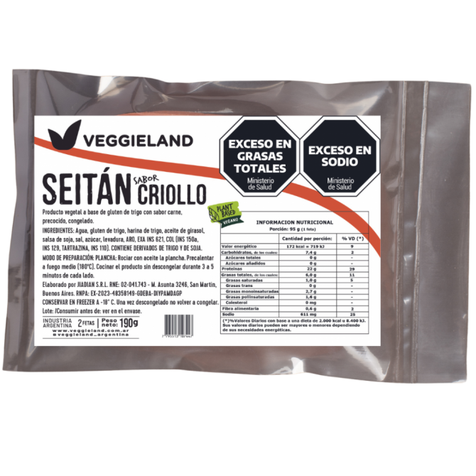 SEITAN "VEGGIELAND" SABOR CRIOLLO X 2 U