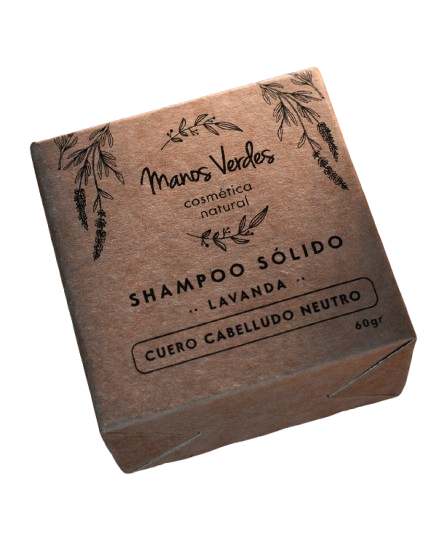 SHAMPOO SOLIDO "MANOS VERDES" LAVANDA PARA CUERO CABELLUDO NEUTRO X 60 GR