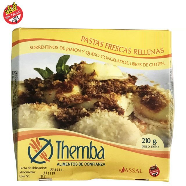 SORRENTINOS "THEMBA" JAMON Y QUESO SIN TACC X 225 GR