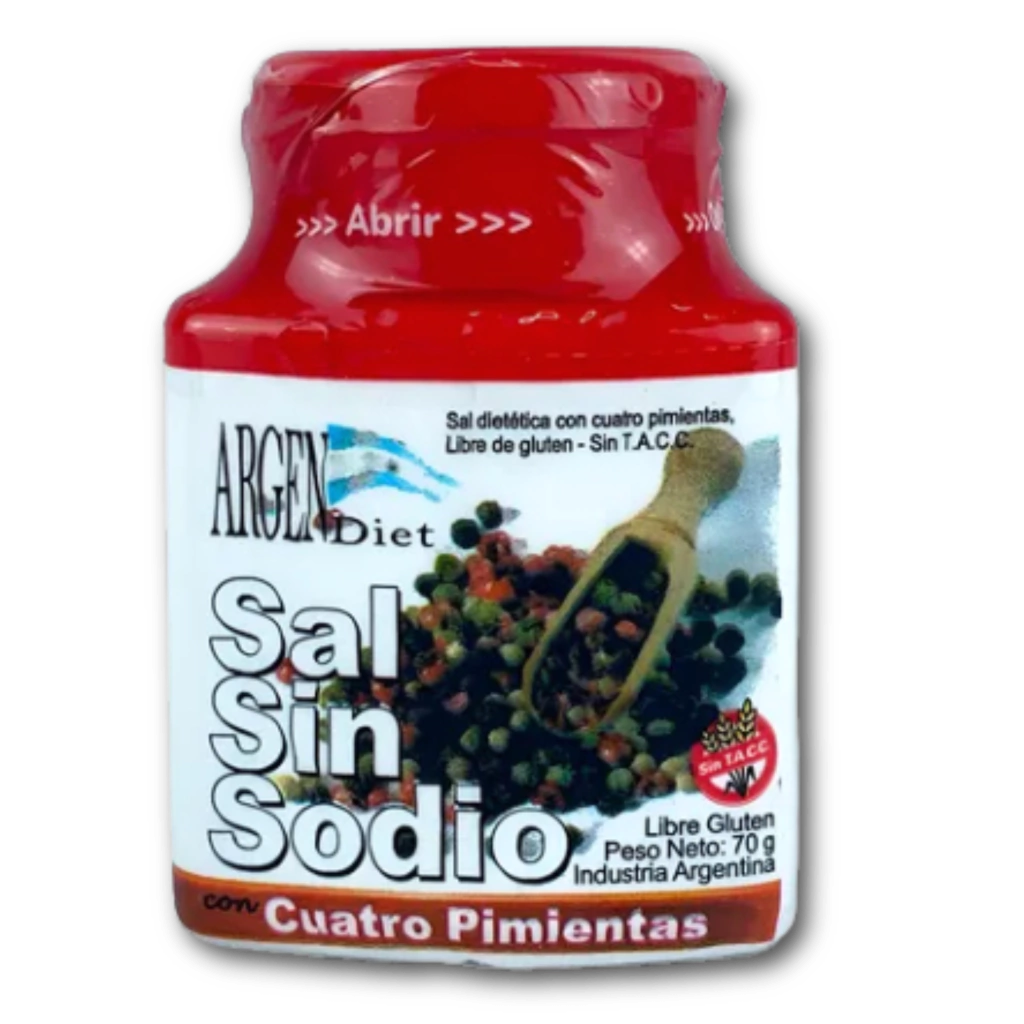 SAL SIN SODIO "ARGENDIET" CUATRO PIMIENTAS X 70 GR