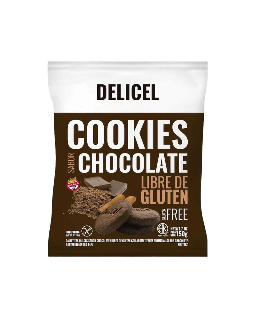 COOKIES SABOR CHOCOLATE "DELICEL" SIN GLUTEN X 200 GR