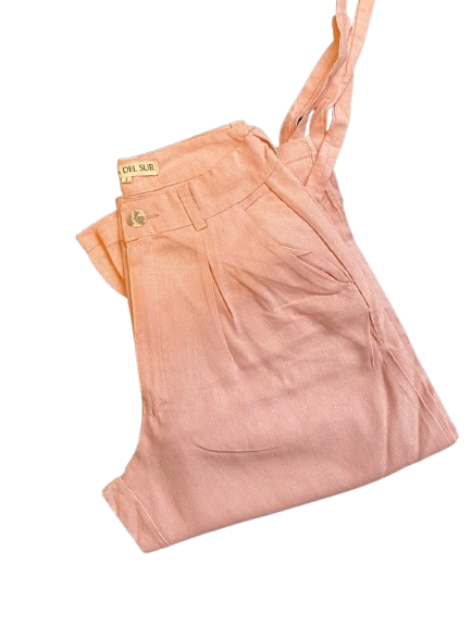 PANTALON DE LINO "GUAINA DEL SUR" ROSA S