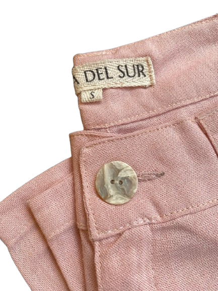 PANTALON DE LINO "GUAINA DEL SUR" ROSA S