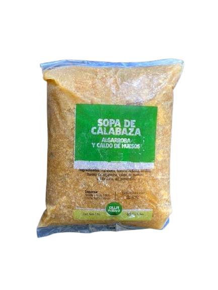 SOPA DE CALABAZAS «OLLA NATIVA» AGROECOLOGICA CON ALGARROBA Y CALDO DE HUESOS X 1 LT