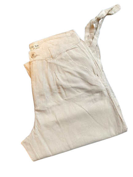 PANTALON DE LINO "GUAINA DEL SUR" CREMA L