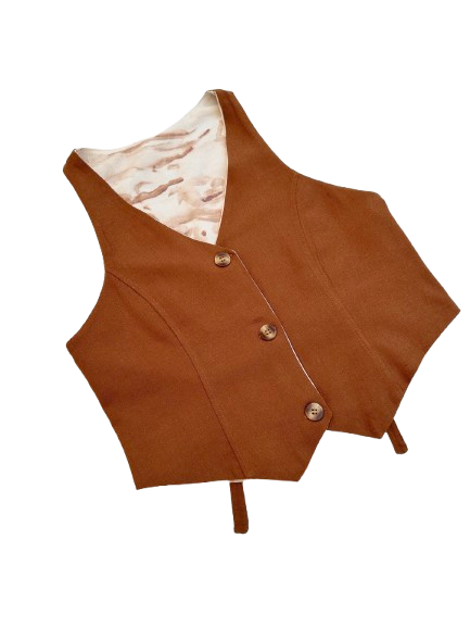 CHALECO "GUAINA DEL SUR" DE LINO REVERSIBLE