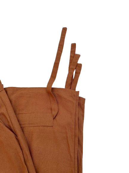PANTALON DE LINO "GUAINA DEL SUR" TABACO L