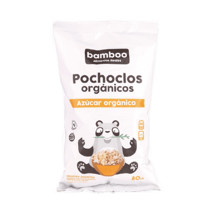 POCHOCLOS ORGANICOS "BAMBOO" CON AZUCAR ORGANICA X 80 GR