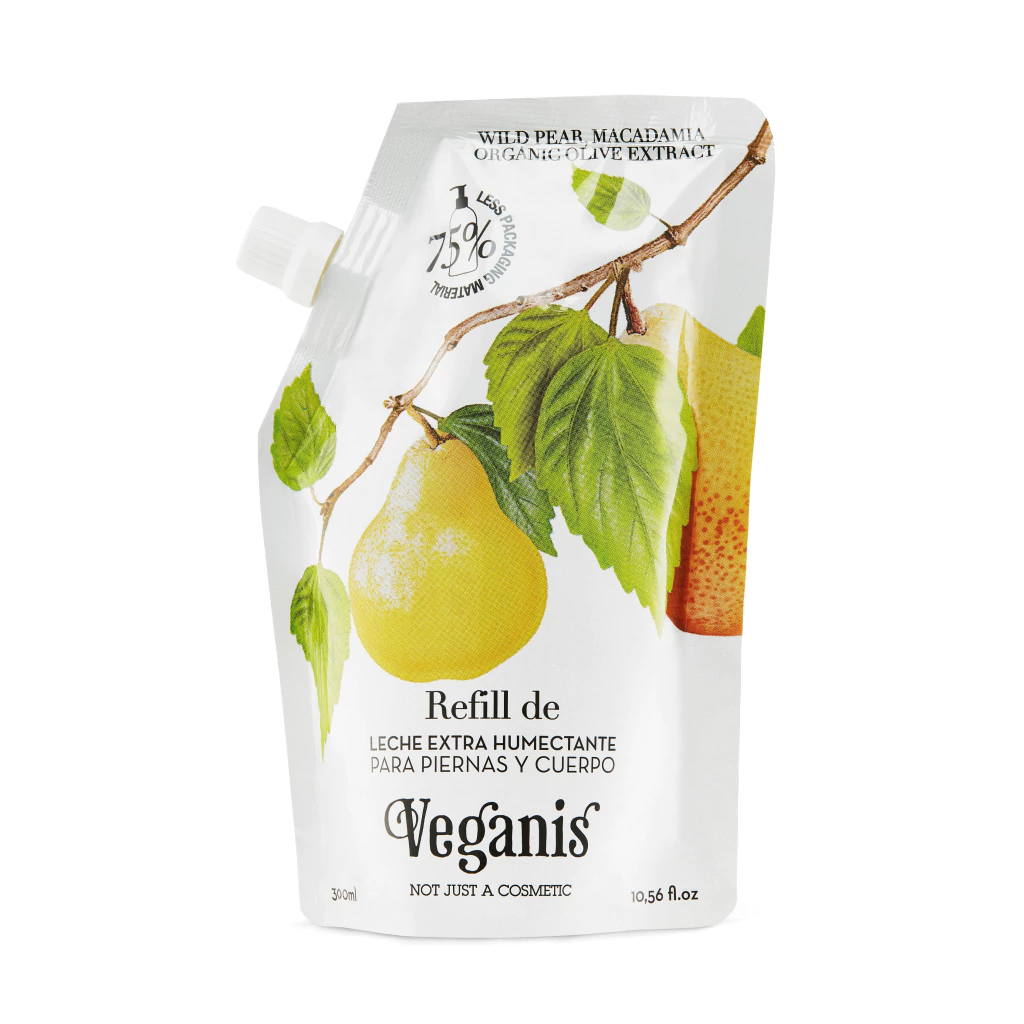 REFILL DE LECHE CORPORAL HUMECTANTE "VEGANIS" CON PERA SILVESTRE X 300ML