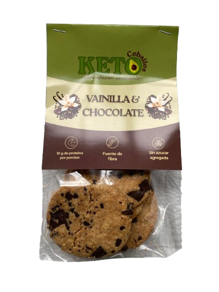 GALLETITAS KETO «KETO CEBALLOS» VAINILLA CON CHIPS DE CHOCOLATE