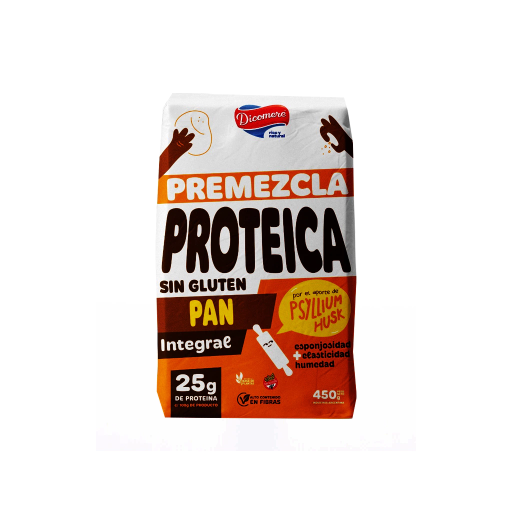 PREMEZCLA PROTEICA "DICOMERE" SIN GLUTEN CON PAN INTEGRAL X 450GR
