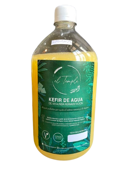 KEFIR DE AGUA "EL TEMPLE" NARANJA DE SEGUNDA FERMENTACION X LT