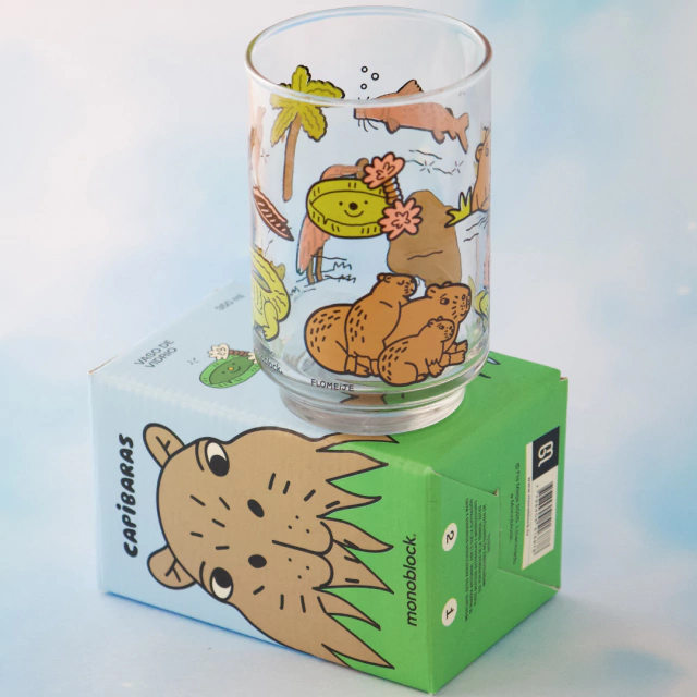 VASO DE VIDRIO "MONOBLOCK" CAPIBARAS X 350ML