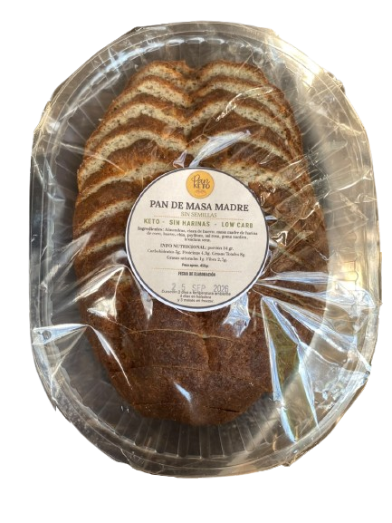 PAN DE MASA MADRE "PAN KETO" SIN SEMILLAS X 450 GR