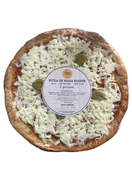 PREPIZZA DE MASA MADRE "PAN KETO" CON QUESO X 6 PORCIONES